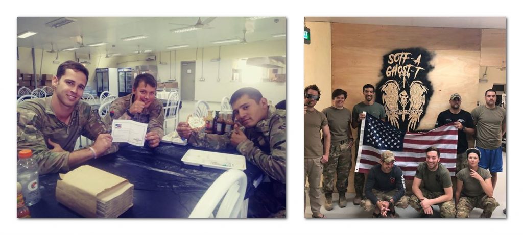 Soldiers receiving FSO care packages