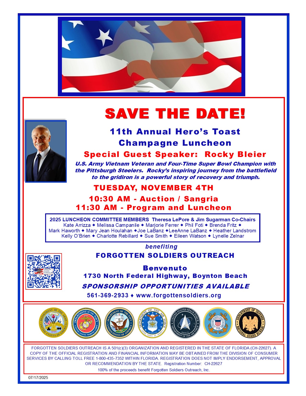 11th Annual FSO Hero's Toast Champagne Luncheon