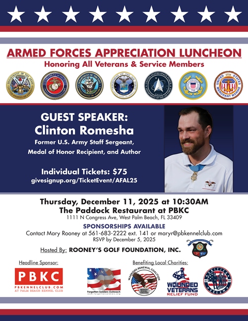 Armed Forces Appreciation Luncheon Hosted by the Rooney's Golf Foundation, Inc.